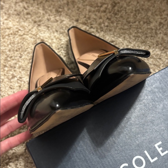 Cole Haan Black Heels with Gold Accent - Picture 3 of 6